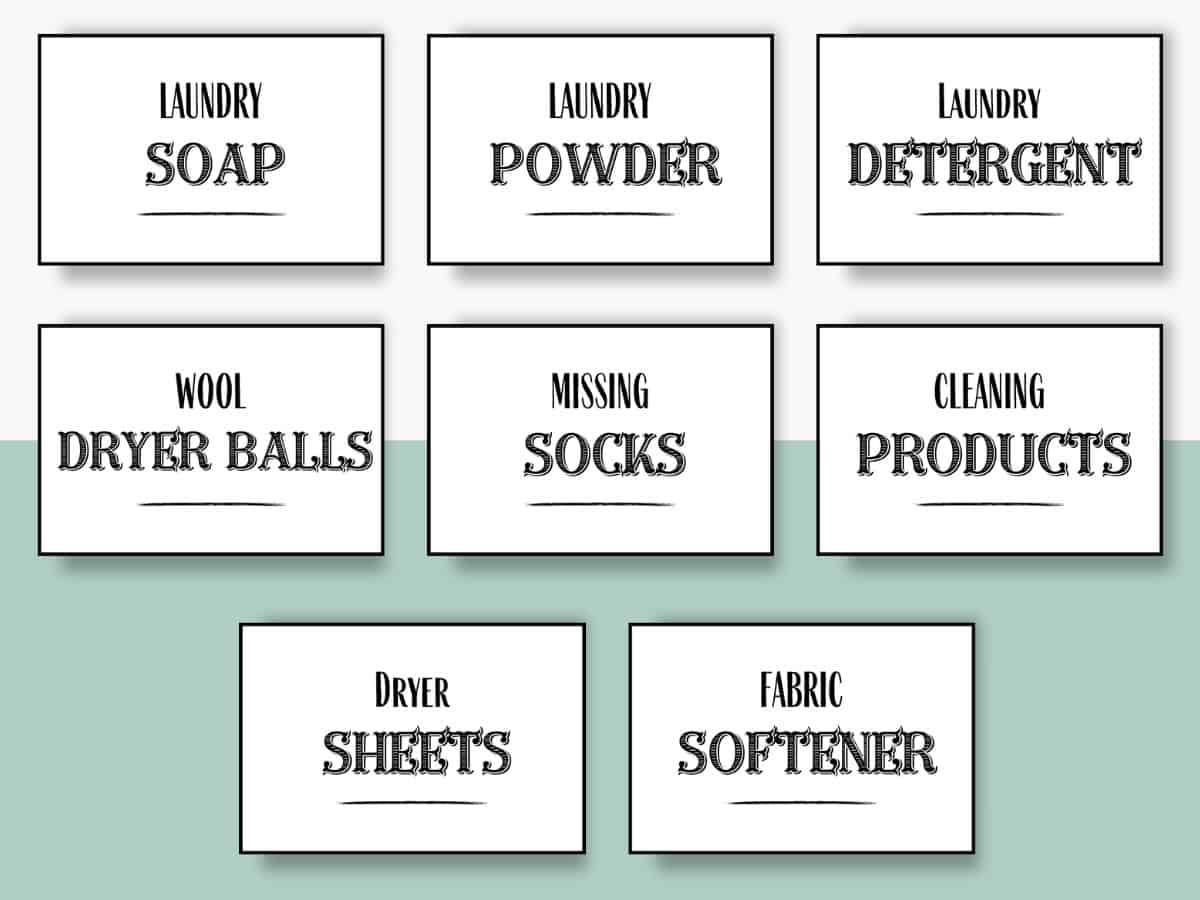 DIY Free Printable Laundry Room Wall Art Signs &amp; Labels - Parks ...