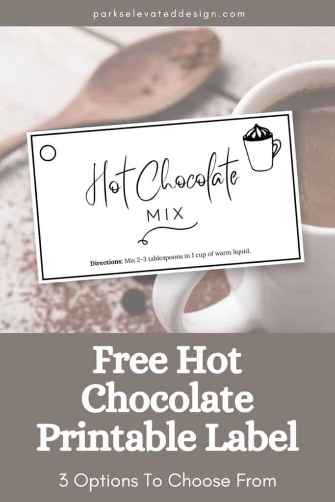 free printable hot chocolate label pin